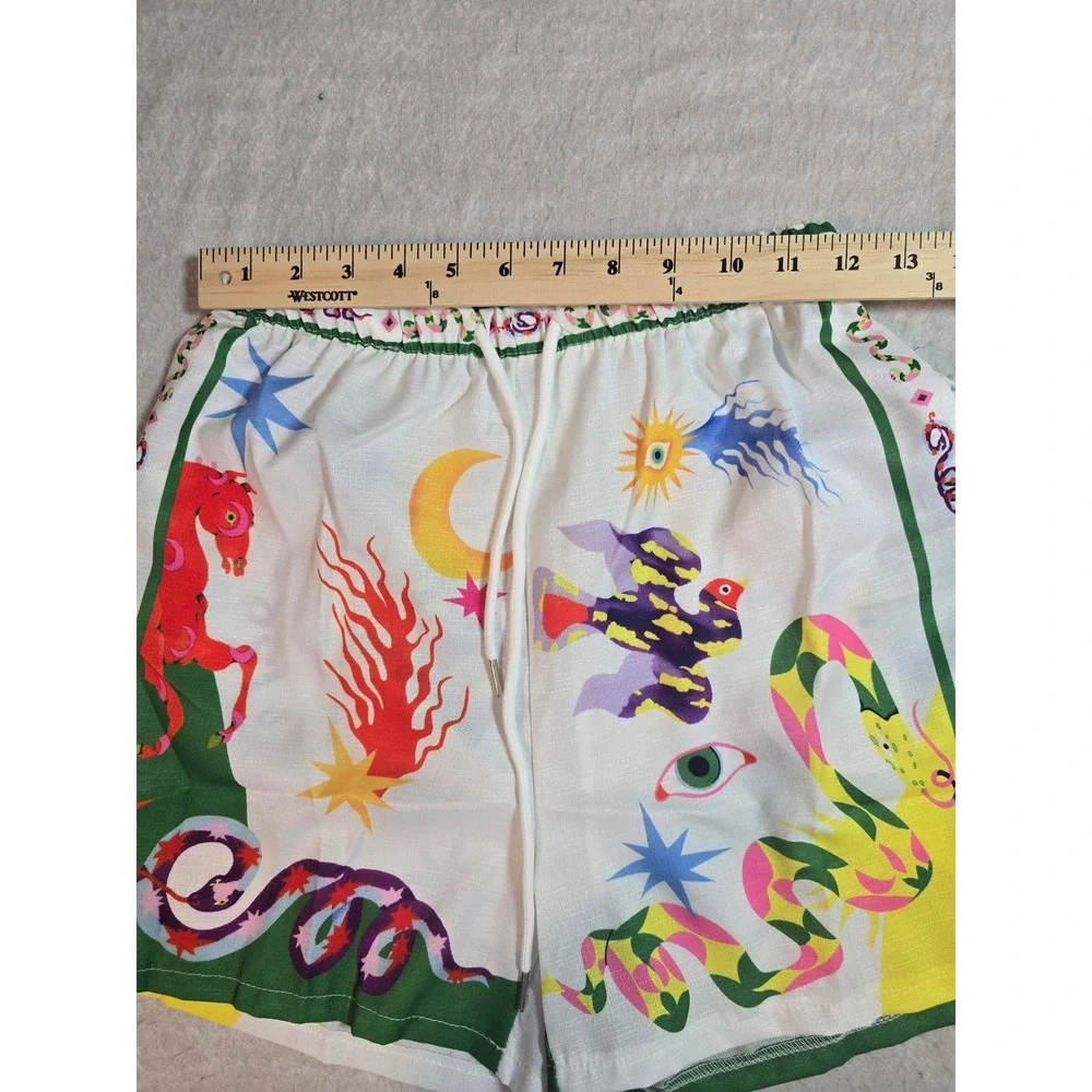 Endless Moon Women Celestial Mythical Print Shirt and Shorts Set Small NEW